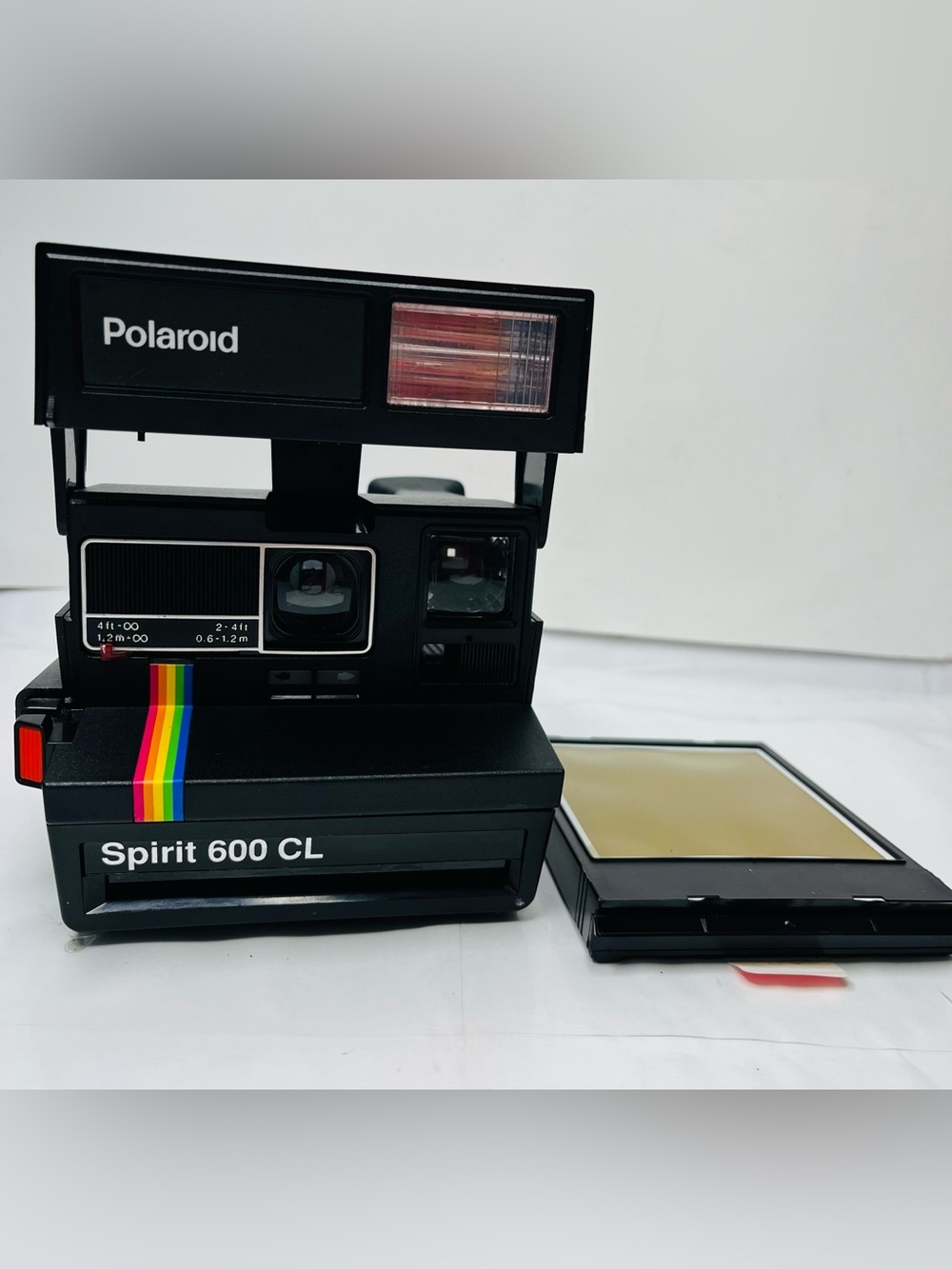 Polaroid Black Instant Camera with Rainbow Stripe
